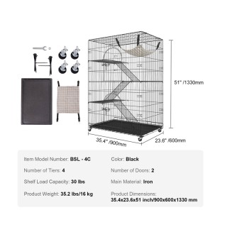 Μεταλλικό Τροχήλατο Κλουβί - Σπίτι Γάτας 4 Επιπέδων 900 x 600 x 133... Μεταλλικό Τροχήλατο Κλουβί - Σπίτι Γάτας 4 Επιπέδων 900 x 600 x 133...
