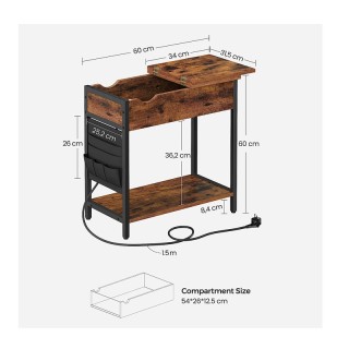 Μεταλλικό Βοηθητικό Τραπέζι με 2 Πρίζες και 2 Θύρες USB 60 x 31.5 x... Μεταλλικό Βοηθητικό Τραπέζι με 2 Πρίζες και 2 Θύρες USB 60 x 31.5 x...