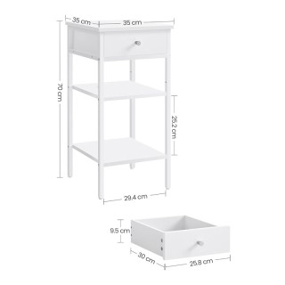 Μεταλλικό - Ξύλινο Κομοδίνο με 1 Συρτάρι και 2 Ράφια 35 x 35 x 70 c... Μεταλλικό - Ξύλινο Κομοδίνο με 1 Συρτάρι και 2 Ράφια 35 x 35 x 70 c...