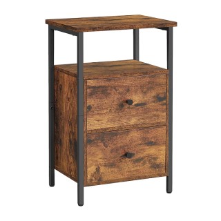 Μεταλλικό - Ξύλινο Κομοδίνο με 2 Συρτάρια και 1 Ράφι 38 x 28 x 60 c... Μεταλλικό - Ξύλινο Κομοδίνο με 2 Συρτάρια και 1 Ράφι 38 x 28 x 60 c...