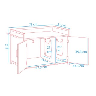 Μεταλλικό/Ξύλινο Ντουλάπι για Αμμολεκάνη Γάτας 75 x 51 x 54 cm Baka... Μεταλλικό/Ξύλινο Ντουλάπι για Αμμολεκάνη Γάτας 75 x 51 x 54 cm Baka...