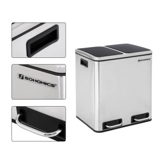 Μεταλλικός Διπλός Κάδος Απορριμμάτων από Ανοξείδωτο Ατσάλι με 2 Πεν... Μεταλλικός Διπλός Κάδος Απορριμμάτων από Ανοξείδωτο Ατσάλι με 2 Πεν...