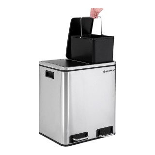 Μεταλλικός Διπλός Κάδος Απορριμμάτων από Ανοξείδωτο Ατσάλι με 2 Πεν... Μεταλλικός Διπλός Κάδος Απορριμμάτων από Ανοξείδωτο Ατσάλι με 2 Πεν...