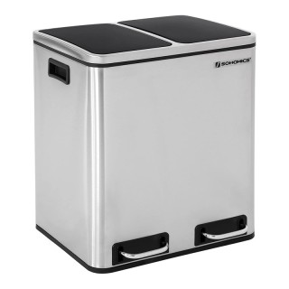 Μεταλλικός Διπλός Κάδος Απορριμμάτων από Ανοξείδωτο Ατσάλι με 2 Πεν... Μεταλλικός Διπλός Κάδος Απορριμμάτων από Ανοξείδωτο Ατσάλι με 2 Πεν...