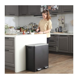 Μεταλλικός Διπλός Κάδος Απορριμμάτων από Ανοξείδωτο Ατσάλι με 2 Πεν... Μεταλλικός Διπλός Κάδος Απορριμμάτων από Ανοξείδωτο Ατσάλι με 2 Πεν...