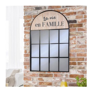 Μεταλλικός - Ξύλινος Καθρέπτης με Καμάρα 95 x 0.5 x 61.5 cm Home De...