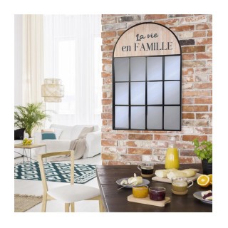 Μεταλλικός - Ξύλινος Καθρέπτης με Καμάρα 95 x 0.5 x 61.5 cm Home De...