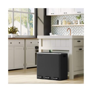 Μεταλλικός Τριπλός Κάδος Απορριμμάτων από Ανοξείδωτο Ατσάλι με 3 Πε... Μεταλλικός Τριπλός Κάδος Απορριμμάτων από Ανοξείδωτο Ατσάλι με 3 Πε...