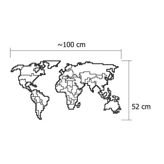 Μεταλλικός Διακοσμητικός Παγκόσμιος Χάρτης Τοίχου 100 x 52 cm Shall...