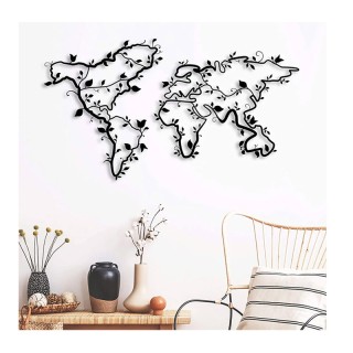 Μεταλλικός Διακοσμητικός Παγκόσμιος Χάρτης Τοίχου 110 x 61 cm Shall...