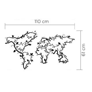 Μεταλλικός Διακοσμητικός Παγκόσμιος Χάρτης Τοίχου 110 x 61 cm Shall...