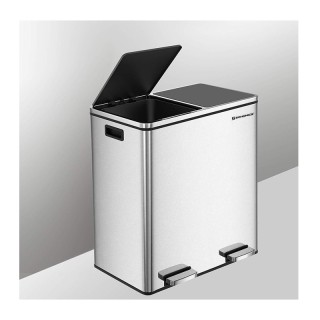 Μεταλλικός Διπλός Κάδος Απορριμμάτων από Ανοξείδωτο Ατσάλι με 2 Πεν... Μεταλλικός Διπλός Κάδος Απορριμμάτων από Ανοξείδωτο Ατσάλι με 2 Πεν...