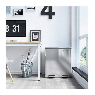 Μεταλλικός Διπλός Κάδος Απορριμμάτων από Ανοξείδωτο Ατσάλι με 2 Πεν... Μεταλλικός Διπλός Κάδος Απορριμμάτων από Ανοξείδωτο Ατσάλι με 2 Πεν...