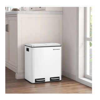 Μεταλλικός Διπλός Κάδος Απορριμμάτων από Ατσάλι με 2 Πεντάλ και Σύσ... Μεταλλικός Διπλός Κάδος Απορριμμάτων από Ατσάλι με 2 Πεντάλ και Σύσ...