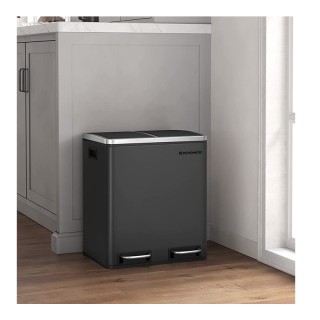 Μεταλλικός Διπλός Κάδος Απορριμμάτων από Ατσάλι με 2 Πεντάλ και Σύσ... Μεταλλικός Διπλός Κάδος Απορριμμάτων από Ατσάλι με 2 Πεντάλ και Σύσ...