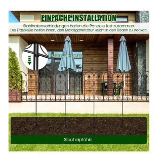 Μεταλλικός Φράχτης Κήπου 63 x 80 cm Costway OP3643