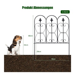 Μεταλλικός Φράχτης Κήπου 63 x 80 cm Costway OP3643