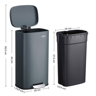 Μεταλλικός Κάδος Απορριμμάτων από Ατσάλι με Σύστημα Soft-Close 30 L... Μεταλλικός Κάδος Απορριμμάτων από Ατσάλι με Σύστημα Soft-Close 30 L...