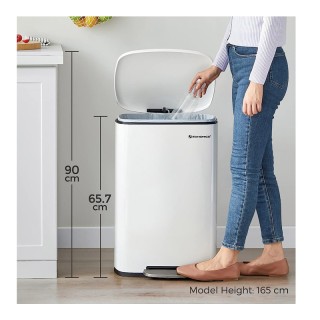 Μεταλλικός Κάδος Απορριμμάτων από Ατσάλι με Σύστημα Soft-Close 50 L... Μεταλλικός Κάδος Απορριμμάτων από Ατσάλι με Σύστημα Soft-Close 50 L...