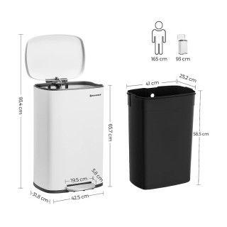 Μεταλλικός Κάδος Απορριμμάτων από Ατσάλι με Σύστημα Soft-Close 50 L... Μεταλλικός Κάδος Απορριμμάτων από Ατσάλι με Σύστημα Soft-Close 50 L...