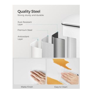 Μεταλλικός Κάδος Απορριμμάτων από Ατσάλι με Σύστημα Soft-Close 40 L...