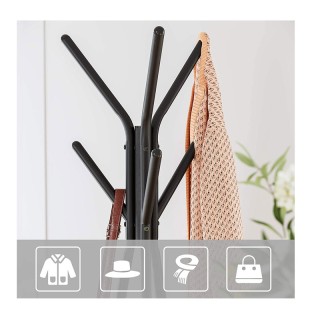 Μεταλλικός Καλόγερος με 2 Ξύλινα Ράφια 49.5 x 49.5 x 179 cm VASAGLE...