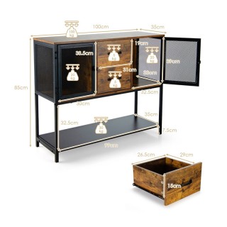 Μεταλλικός Μπουφές 100 x 35 x 85 cm Costway JV10367CF