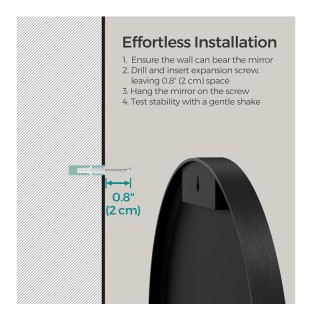 Μεταλλικός Στρογγυλός Καθρέπτης Τοίχου 61 cm Songmics LWM102B01 Μεταλλικός Στρογγυλός Καθρέπτης Τοίχου 61 cm Songmics LWM102B01