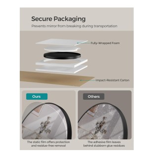 Μεταλλικός Στρογγυλός Καθρέπτης Τοίχου 61 cm Songmics LWM102B01 Μεταλλικός Στρογγυλός Καθρέπτης Τοίχου 61 cm Songmics LWM102B01