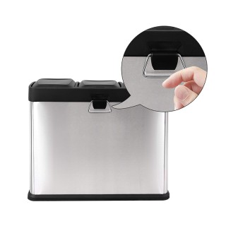 Μεταλλικός Τριπλός Κάδος Απορριμμάτων από Ανοξείδωτο Ατσάλι με 3 Πε... Μεταλλικός Τριπλός Κάδος Απορριμμάτων από Ανοξείδωτο Ατσάλι με 3 Πε...