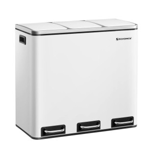 Μεταλλικός Τριπλός Κάδος Απορριμμάτων από Ανοξείδωτο Ατσάλι με 3 Πε... Μεταλλικός Τριπλός Κάδος Απορριμμάτων από Ανοξείδωτο Ατσάλι με 3 Πε...