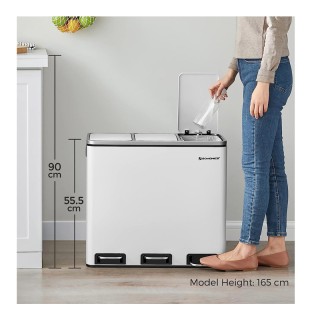 Μεταλλικός Τριπλός Κάδος Απορριμμάτων από Ανοξείδωτο Ατσάλι με 3 Πε... Μεταλλικός Τριπλός Κάδος Απορριμμάτων από Ανοξείδωτο Ατσάλι με 3 Πε...