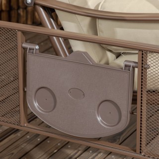 Outsunny 3θέσια ατσάλινη καρέκλα κήπου με ανακλινόμενο θόλο και μαξ... Outsunny 3θέσια ατσάλινη καρέκλα κήπου με ανακλινόμενο θόλο και μαξ...