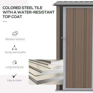 Outsunny Steel Garden υπόστεγο με μάνταλο, 143x89x186cm, καφέ 845-3... Outsunny Steel Garden υπόστεγο με μάνταλο, 143x89x186cm, καφέ 845-3...