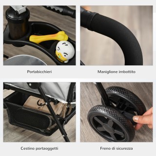 Καρότσι Μεταφοράς Κατοικίδιου 67 x 45 x 96 cm PawHut D00-127GY Καρότσι Μεταφοράς Κατοικίδιου 67 x 45 x 96 cm PawHut D00-127GY