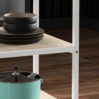 Τραπεζαρία HOMCOM για 4-6 άτομα με 2 ενσωματωμένα ράφια, σε ατσάλι ... Τραπεζαρία HOMCOM για 4-6 άτομα με 2 ενσωματωμένα ράφια, σε ατσάλι ...