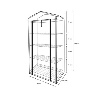Mini Θερμοκήπιο με 4 Επίπεδα 69 x 49 x 160 cm SPM 10060002