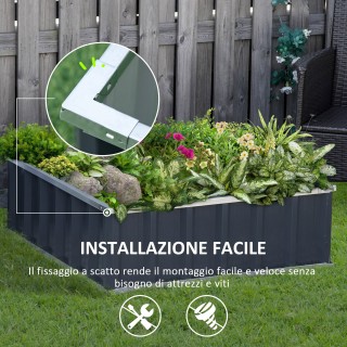 Υπερυψωμένο κρεβάτι κήπου Outsunny από ατσάλι, ανοιχτό κάτω μέρος κ... Υπερυψωμένο κρεβάτι κήπου Outsunny από ατσάλι, ανοιχτό κάτω μέρος κ...