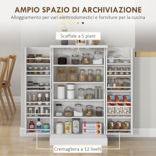 Έπιπλο κουζίνας HOMCOM με 5 κεντρικά ράφια και 2 πλαϊνά ράφια σε 6 ...