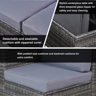 Outsunny Σετ 7 τεμαχίων Υπαίθριο Σαλόνι σε Rattan με Πολυθρόνα Πουφ... Outsunny Σετ 7 τεμαχίων Υπαίθριο Σαλόνι σε Rattan με Πολυθρόνα Πουφ...