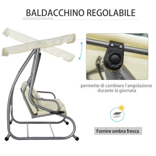 Outsunny 3θέσιο κρεβάτι κήπου με ρυθμιζόμενη οροφή και 2 ποτηροθήκε... Outsunny 3θέσιο κρεβάτι κήπου με ρυθμιζόμενη οροφή και 2 ποτηροθήκε...