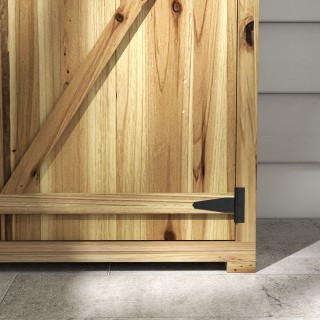 Υπόστεγο εργαλείων με 3 αφαιρούμενα ράφια με σύρτη, από ξύλο ελάτης... Υπόστεγο εργαλείων με 3 αφαιρούμενα ράφια με σύρτη, από ξύλο ελάτης...