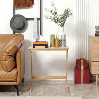 Βοηθητικό τραπέζι καναπέ σε σχήμα Γ από ξύλο μπαμπού HOMCOM με ανακ... Βοηθητικό τραπέζι καναπέ σε σχήμα Γ από ξύλο μπαμπού HOMCOM με ανακ...