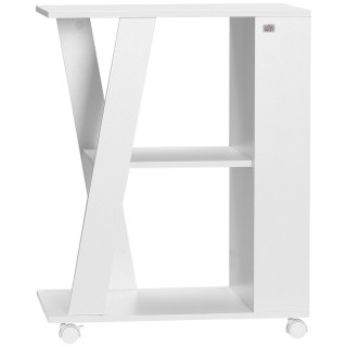 HOMCOM Ξύλινο καρότσι κουζίνας με 2 ράφια και ρόδες, 60x38x77cm, λε...