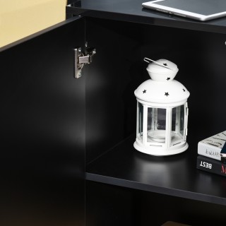 HOMCOM Μαύρο ντουλάπι πολλαπλών χρήσεων με 2 συρτάρια και 2 ντουλάπ... HOMCOM Μαύρο ντουλάπι πολλαπλών χρήσεων με 2 συρτάρια και 2 ντουλάπ...