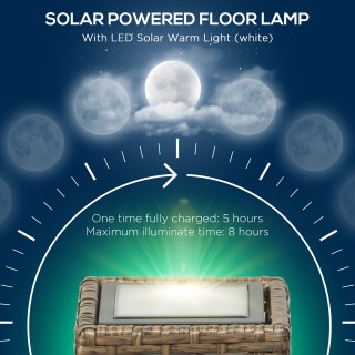 Ηλιακό φωτιστικό κήπου Outsunny με πάνελ φόρτισης, σε ατσάλι και μπ... Ηλιακό φωτιστικό κήπου Outsunny με πάνελ φόρτισης, σε ατσάλι και μπ...