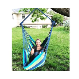 Μονή Αιώρα Canvas με Μαξιλάρια 45 x 80 cm Χρώματος Μπλε Hoppline HO...