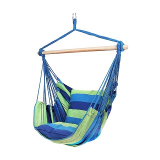 Μονή Αιώρα Canvas με Μαξιλάρια 45 x 80 cm Χρώματος Μπλε Hoppline HO...