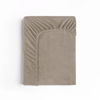 Μονό Βελούδινο Σεντόνι με Λάστιχο 90 x 200 cm Χρώματος Taupe Sleept... Μονό Βελούδινο Σεντόνι με Λάστιχο 90 x 200 cm Χρώματος Taupe Sleept...