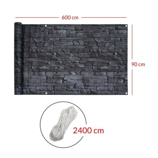 Μουσαμάς Περίφραξης με Μοτίβο Πέτρας 600 x 90 cm Bakaji 02828527 Μουσαμάς Περίφραξης με Μοτίβο Πέτρας 600 x 90 cm Bakaji 02828527